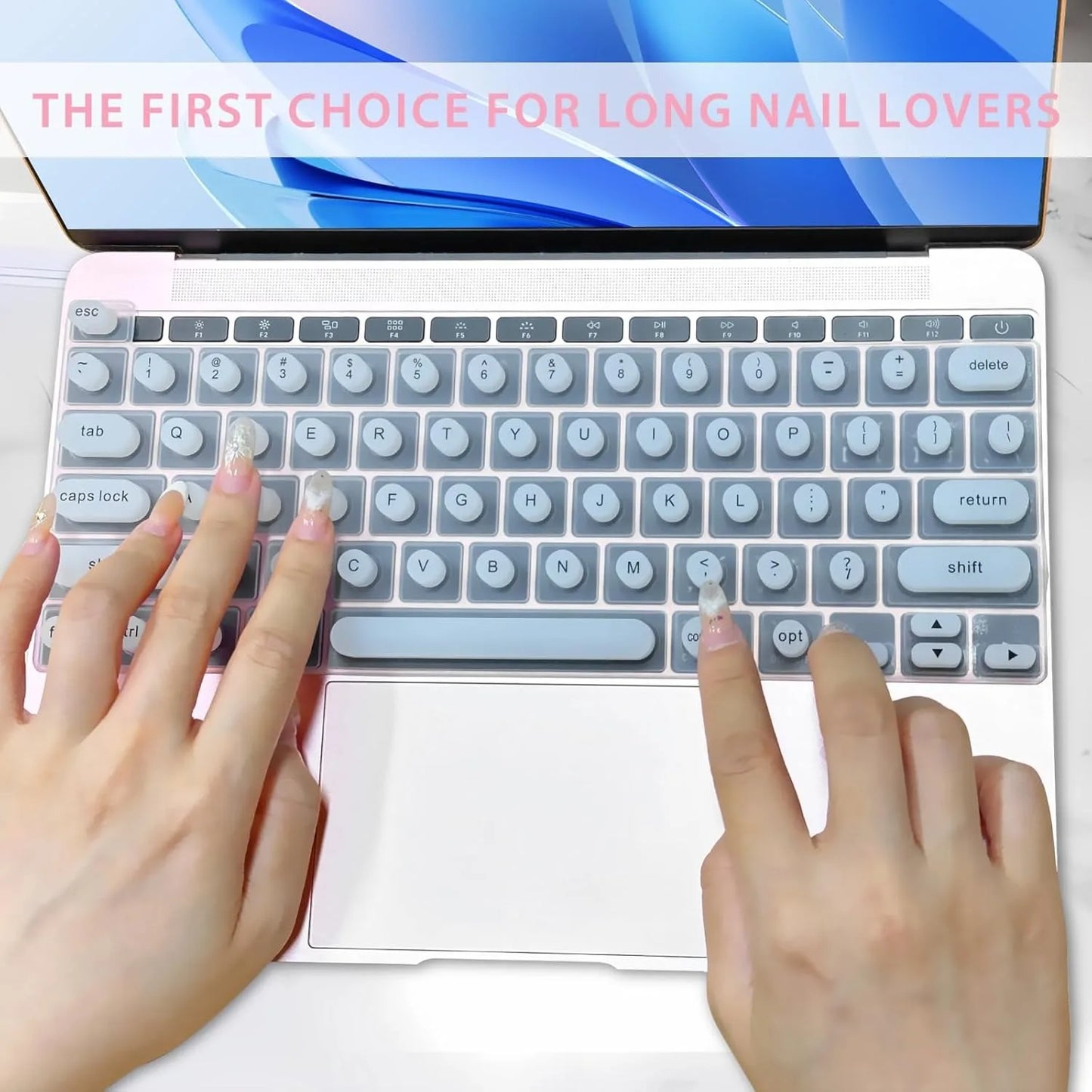 TECLADO DE SILICONA EN 3D PARA LAS UÑAS LARGAS🎀