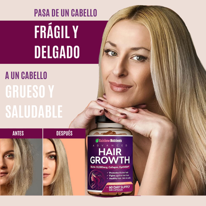 Hair Growth® VITAMINA CON BIOTINA PARA EL CREMIENTO DEL CABELLO