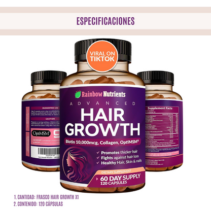 Hair Growth® VITAMINA CON BIOTINA PARA EL CREMIENTO DEL CABELLO