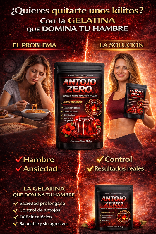 ANTOJO ZERO/GELATINA DE JAMAICA CONTRALA EL HAMBRE Y BAJA DE PESO