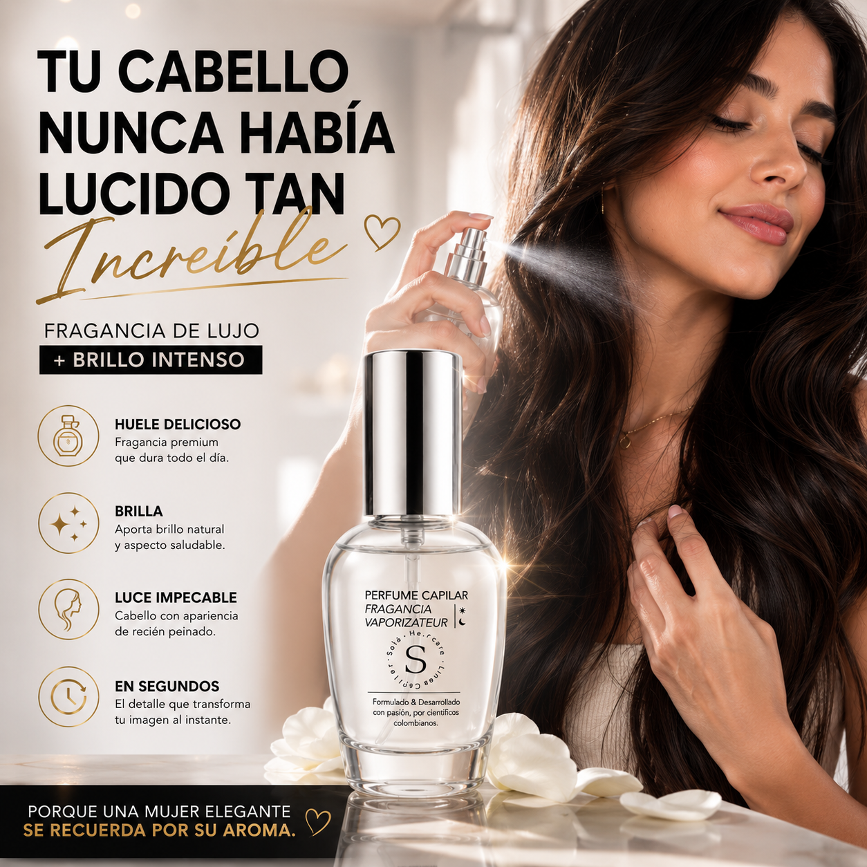 PERFUME CAPILAR| FRAGANCIA DE LUJO + BRILLO INTENSO