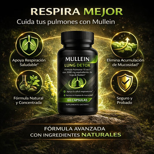 MULLEIN LUNG DETOX – Suplemento Respiratorio 15 en 1
