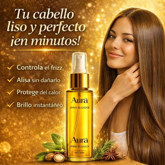 SPRAY ALISADOR AURA| Tu cabello suave, brillante y sin frizz en solo minutos