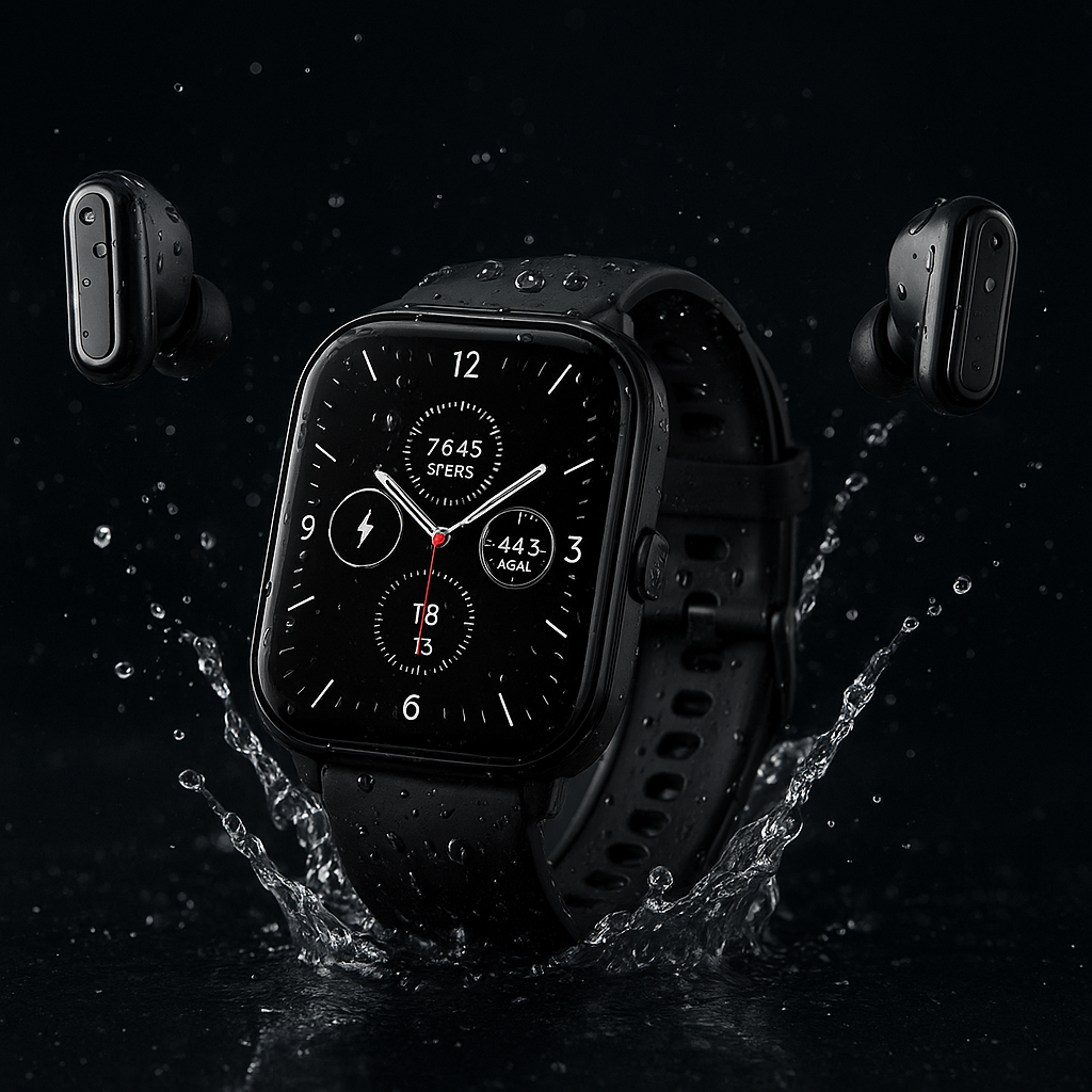 🎧⌚ SMART WATCH PARA DEPORTE 2 EN 1 CON AUDÍFONOS INCORPORADOS