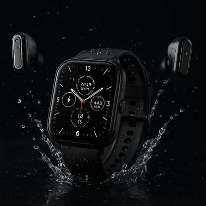 🎧⌚ SMART WATCH PARA DEPORTE 2 EN 1 CON AUDÍFONOS INCORPORADOS