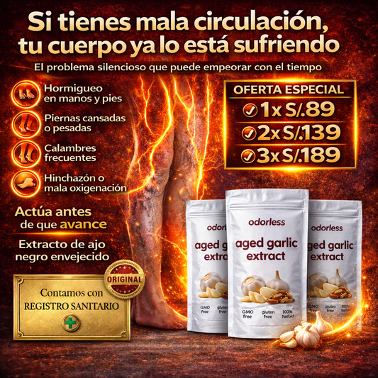 EXTRACTO DE AJO ENVEJECIDO| REGULA LA MALA CIRCULACIÓN DE SANGRE