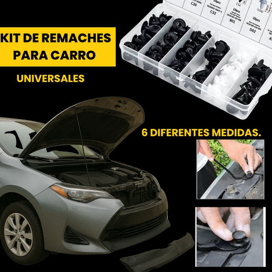 KIT DE CLIPS "REMACHES" PARA CARRO 100 PIEZAS/ Ajusta, repara y asegura 🚗 -TIK