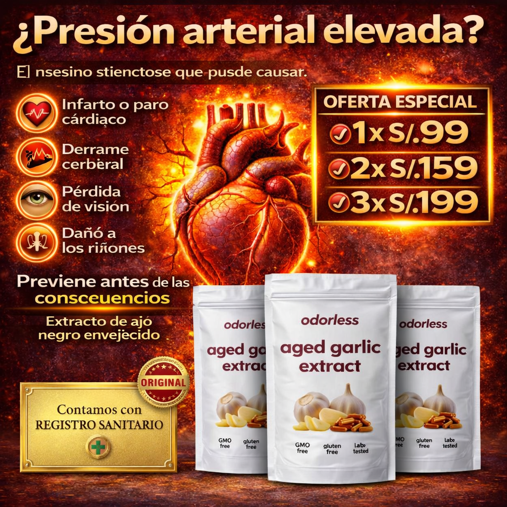 EXTRACTO DE AJO ENVEJECIDO| Ayuda a Regular la Presión, Mejora la Circulación y Protege tu Corazón