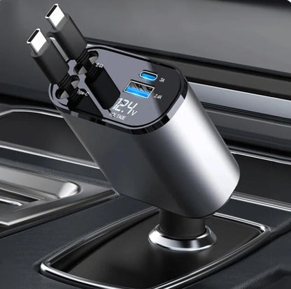 CARGADOR PORTATIL ADAPTADO PARA AUTO 4 EN 1 🚗