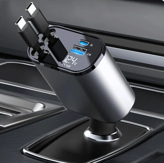 CARGADOR PORTATIL ADAPTADO PARA AUTO 4 EN 1 🚗