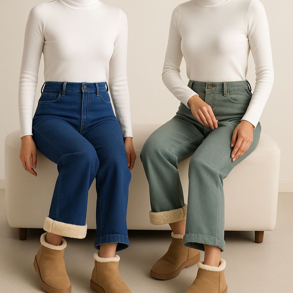 PANTALON JEANS MODELO PALAZO TERMICOS PARA MUJER