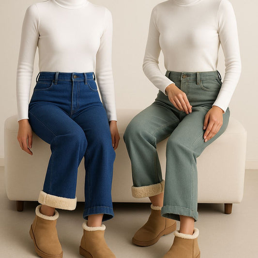 PANTALON JEANS MODELO PALAZO TERMICOS PARA MUJER