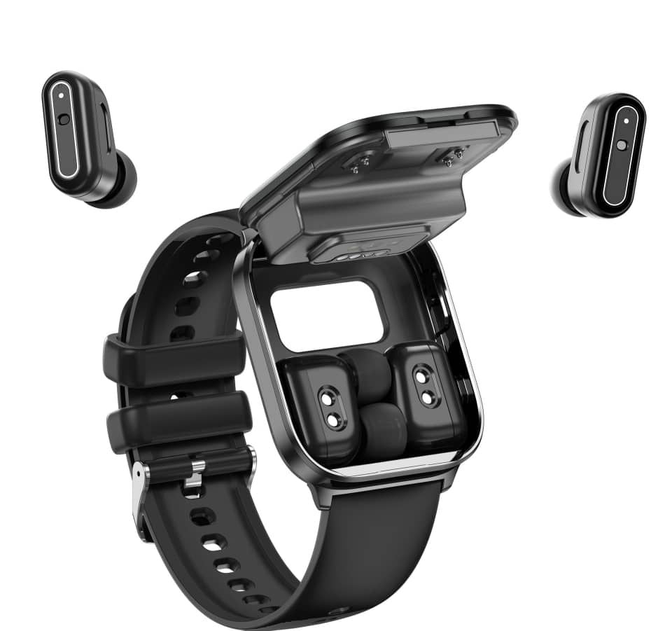 🎧⌚ SMART WATCH PARA DEPORTE 2 EN 1 CON AUDÍFONOS INCORPORADOS