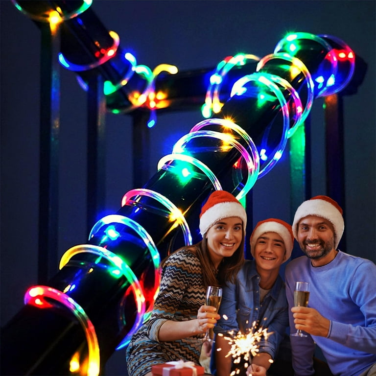 MAGUERA NAVIDEÑA CON PANEL  SOLAR- MULTICOLOR  10 METROS